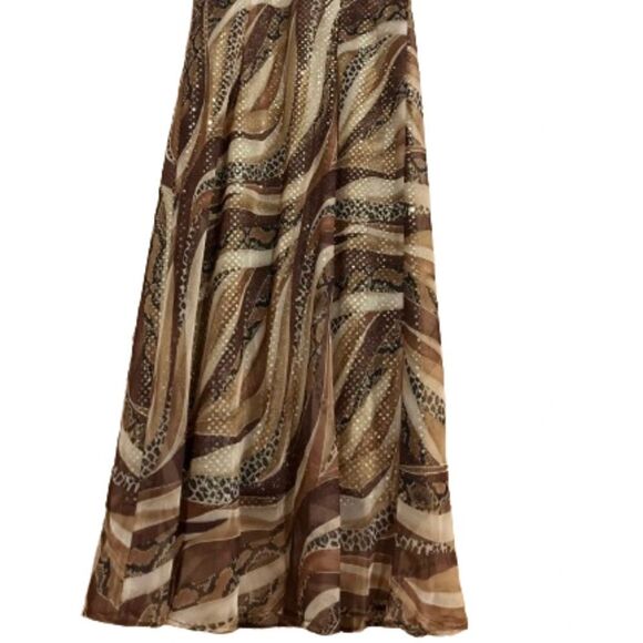 Vintage Jessica Howard Women’s Brown Multi Metallic Evening Maxi Dress Sz-10 - Picture 3 of 6